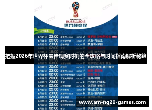 把握2026年世界杯最佳观赛时机的全攻略与时间指南解析秘籍 把握2026年世界杯最佳观赛时机的全攻略与时间指南解析秘籍